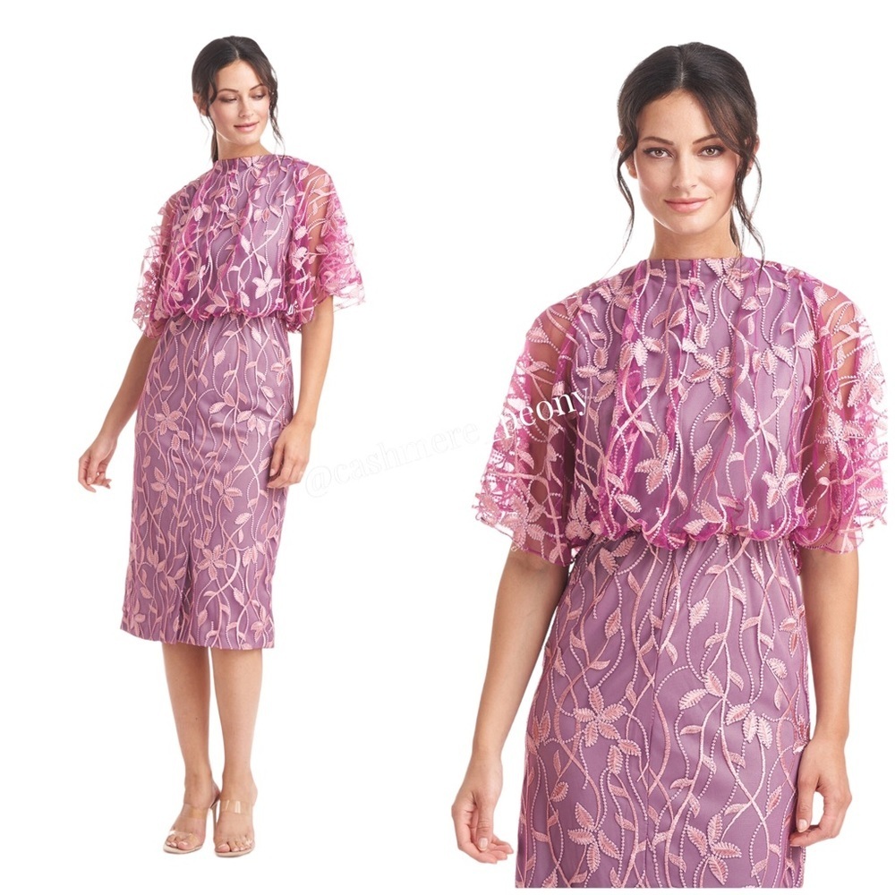 JS Collection Colette Embroidered Floral Blouson Dress Size 8